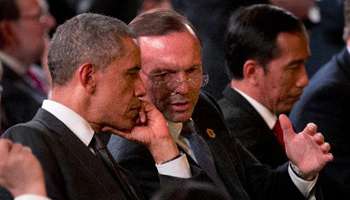 Le président Barack Obama et le Premier ministre australien Tony Abbott lors du G20.